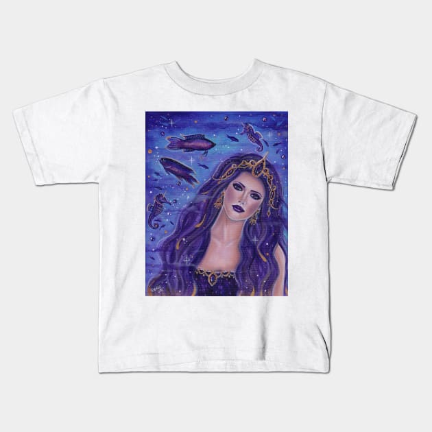 Amethyst purple mermaid by Renee Lavoie Kids T-Shirt by ReneeLLavoie